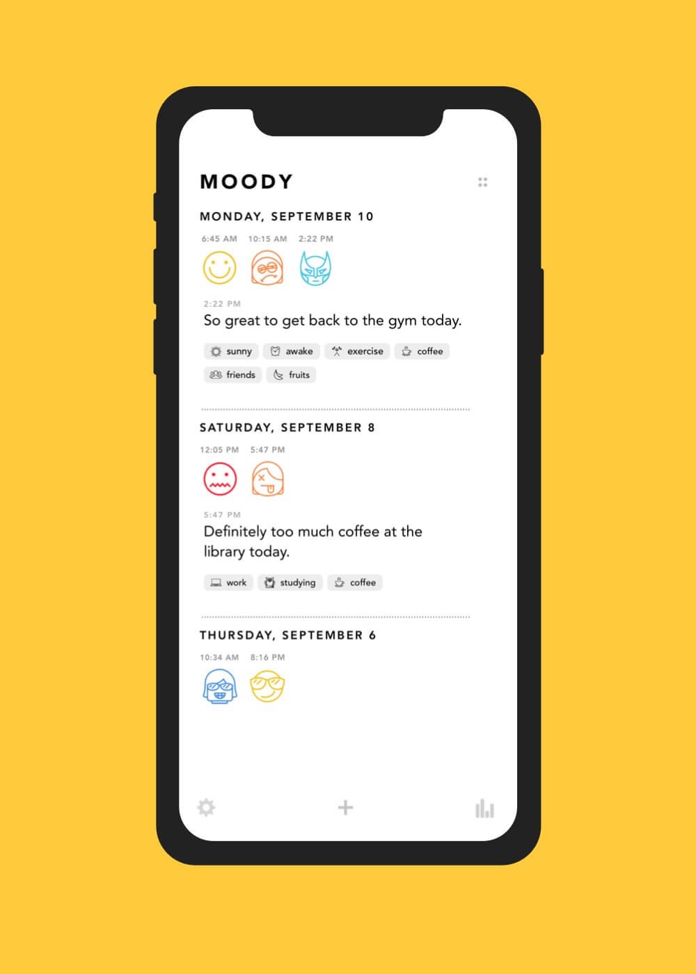 Moody App: Moody Journal Feed