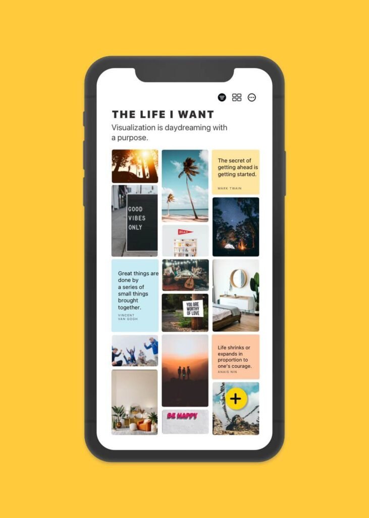 Device photo of Horizons: Goal Tracker and Digital Vision Board App