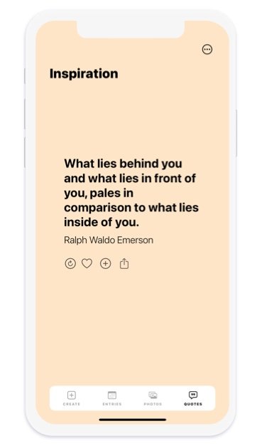 Brighter app with inspirational quotes in an iPhone